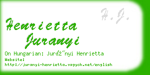 henrietta juranyi business card